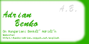 adrian benko business card