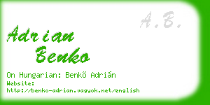 adrian benko business card
